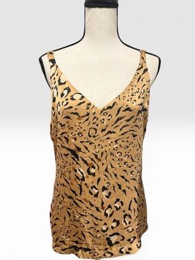 WHBM Reversible Leopard Print Satin Cami Tank Top